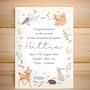 Personalised Woodland Animals New Baby Card, thumbnail 1 of 5