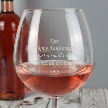 Bottle Of Wine Personalised Oversized Glass, 5 of 12