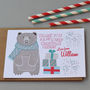12 Personalised Christmas Bear Thank You Cards, thumbnail 3 of 4