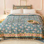 Handcrafted Floral Cotton Bedspread Boho Quilt, thumbnail 1 of 8