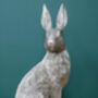 Large Silver Hare Figurine – 36cm Bunny Rabbit Ornament, thumbnail 4 of 7