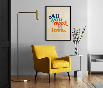 'All You Needs Is Love' Typography Print, 2 of 4