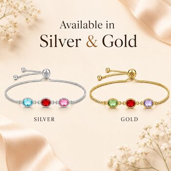 Personalised Create Your Own Family Oval Birthstones Bracelet, 12 of 12