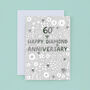 Diamond Floral 60th Anniversary Card, thumbnail 2 of 2