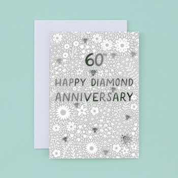 Diamond Floral 60th Anniversary Card, 2 of 2