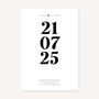 Personalised Wedding Date Print Elegant Keepsake Gift For The Bride And Groom, thumbnail 1 of 7
