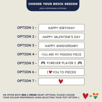 Valentine’s Lego® Brick Minifig Couple Gift: Personalised Custom Figures, 12 of 12