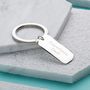 Personalised Sterling Silver Tag Key Ring Wide, thumbnail 1 of 5