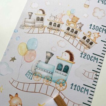 Personalised Train Animals Height Chart, 3 of 6