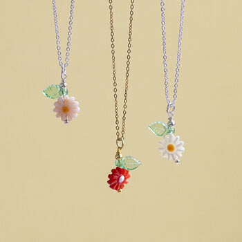Mother Of Pearl Daisy Leaf Necklace, 3 of 7