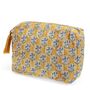 Saffron Yellow Floral Cotton Wash Bag, thumbnail 3 of 5