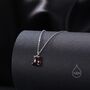 Genuine Garnet Pear Necklace In Sterling Silver, thumbnail 2 of 12
