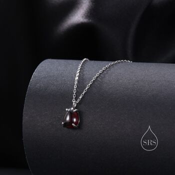 Genuine Garnet Pear Necklace In Sterling Silver, 2 of 12