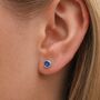 Sterling Silver September Birthstone Stud Earrings, thumbnail 1 of 5