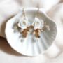 White Flower Bridal Earrings, thumbnail 2 of 5