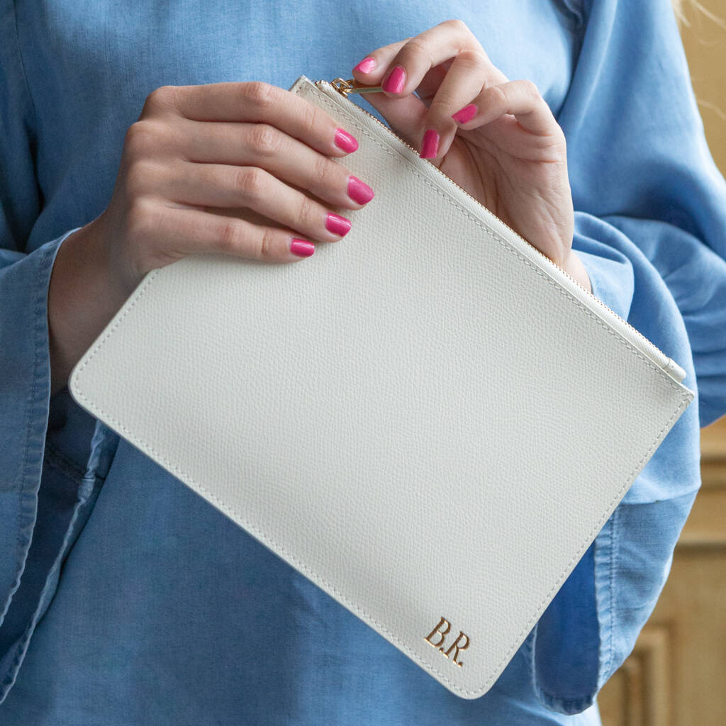 Personalised Leather Clutch Bag By BeGolden | notonthehighstreet.com