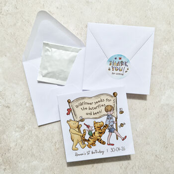 10 X Winnie Baby Shower Wildflower Seed Packet Party Favours, 2 of 8