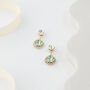 Light Green Swarovski Crystal Snow Drop Earrings, thumbnail 6 of 6