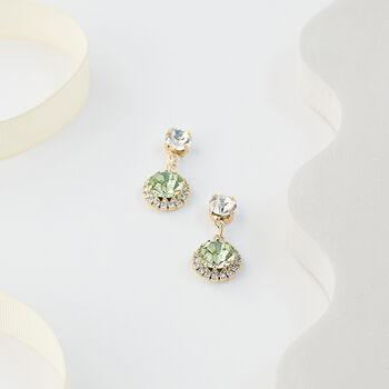 Light Green Swarovski Crystal Snow Drop Earrings, 6 of 6