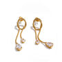 18k Gold Plated Chain Earrings With Teardrop Crystals, thumbnail 1 of 2