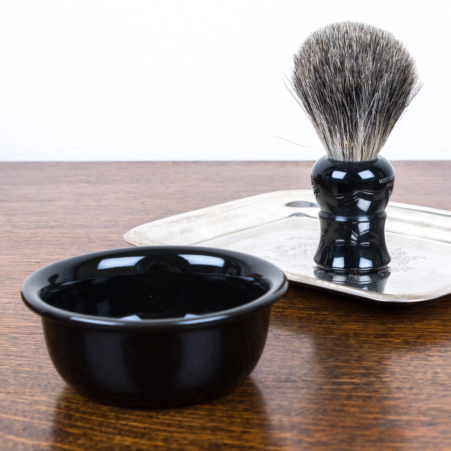 badger shaving brush and bowl gift set by dibor