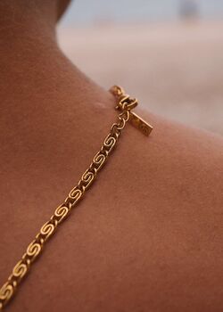 Snail Chain Necklace 18 K Gold Plated, 6 of 8