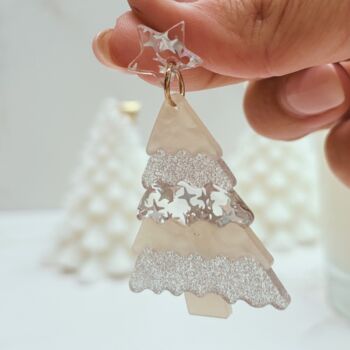 Glitter Christmas Tree Earrings – Festive Jewellery In Velvet Pouch Limited Edition Choice Of Two Colours, 4 of 9