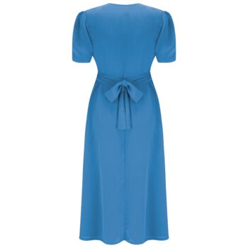 Ruby Dress In Palace Blue Vintage 1940s Style, 2 of 3