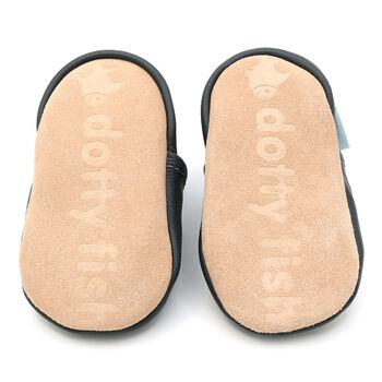 Dotty Fish Rocket Baby Giftset Barefoot Shoes And Bibs, 6 of 11