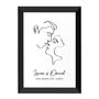 Personalised Romantic Line Art Kissing Couple Print, thumbnail 8 of 11