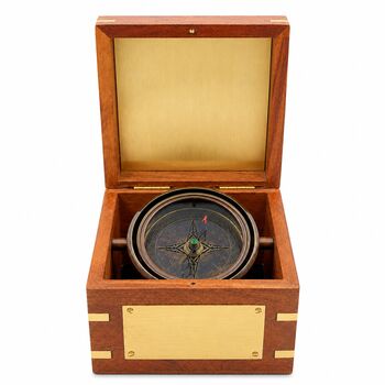 Personalised Royal Gimbal Compass With Brass Plaque, 2 of 9