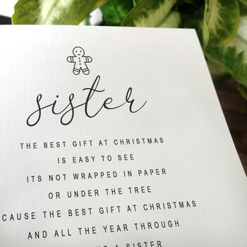 Christmas Card For Sister, Personalised Card, 2 of 4