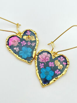 Gothic Heart Necklace With Flowers In Black Lacquer, 6 of 12