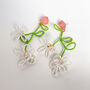 Statement Bead Flower Long Earrings, thumbnail 3 of 3