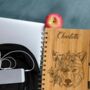 Personalised Eco Bamboo Floral Wolf Notebook, thumbnail 4 of 6