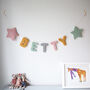 Punchneedle Personalised Name Garland With Stars, thumbnail 4 of 5