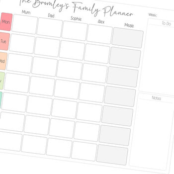 Personalised Rainbow Themed Family Whiteboard Planner, 5 of 5