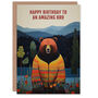 Amazing Bro Hipster Cardigan Bear Brother Birthday Card, thumbnail 1 of 4