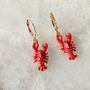 Red Lobster Hoop Earrings, thumbnail 1 of 6