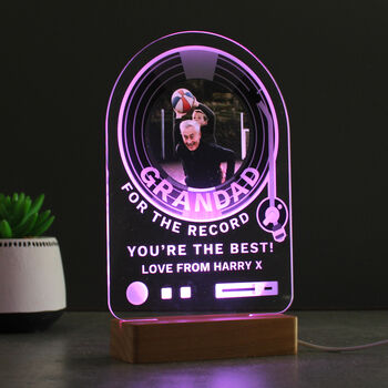 Personalised Record Photo Upload LED Light, 8 of 11