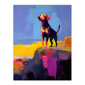 Sunset Strolls Of A Labrador Dog Bright Wall Art Print, 6 of 6
