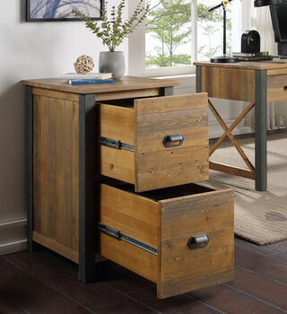 Harringay Reclaimed Wood Two Drawer Filing Cabinet, 2 of 5