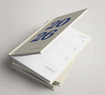 Personalised Beige 2026 Week To View Diary, 2 of 2