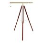 Adjustable 60 Inch Brass Telescope And Wooden Tripod, thumbnail 1 of 7