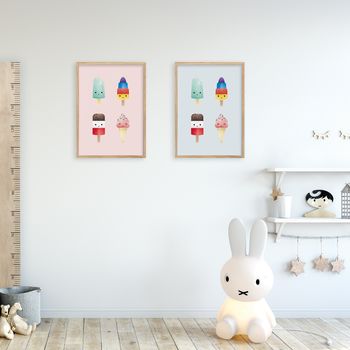 Ice Lolly And Ice Cream Children's Nursery Foil Print, 3 of 9