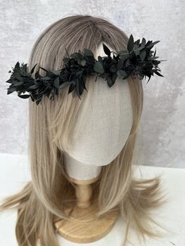 Gothic Black Flower Crown, 3 of 6