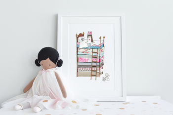 Personalised Girl's Princess And The Pea Picture, 2 of 10