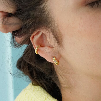 Pastel Stone Petite Hoop Earrings, 8 of 9
