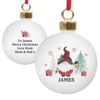 Personalised Gonk Christmas Bauble, 5 of 5