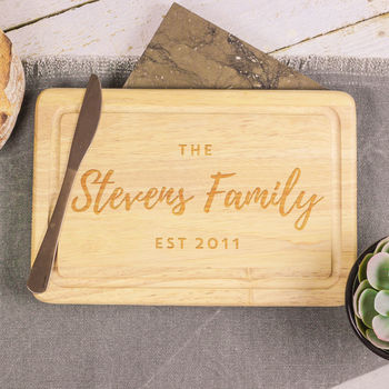 Personalised Family Chopping Board Gift For New Home, 5 of 6